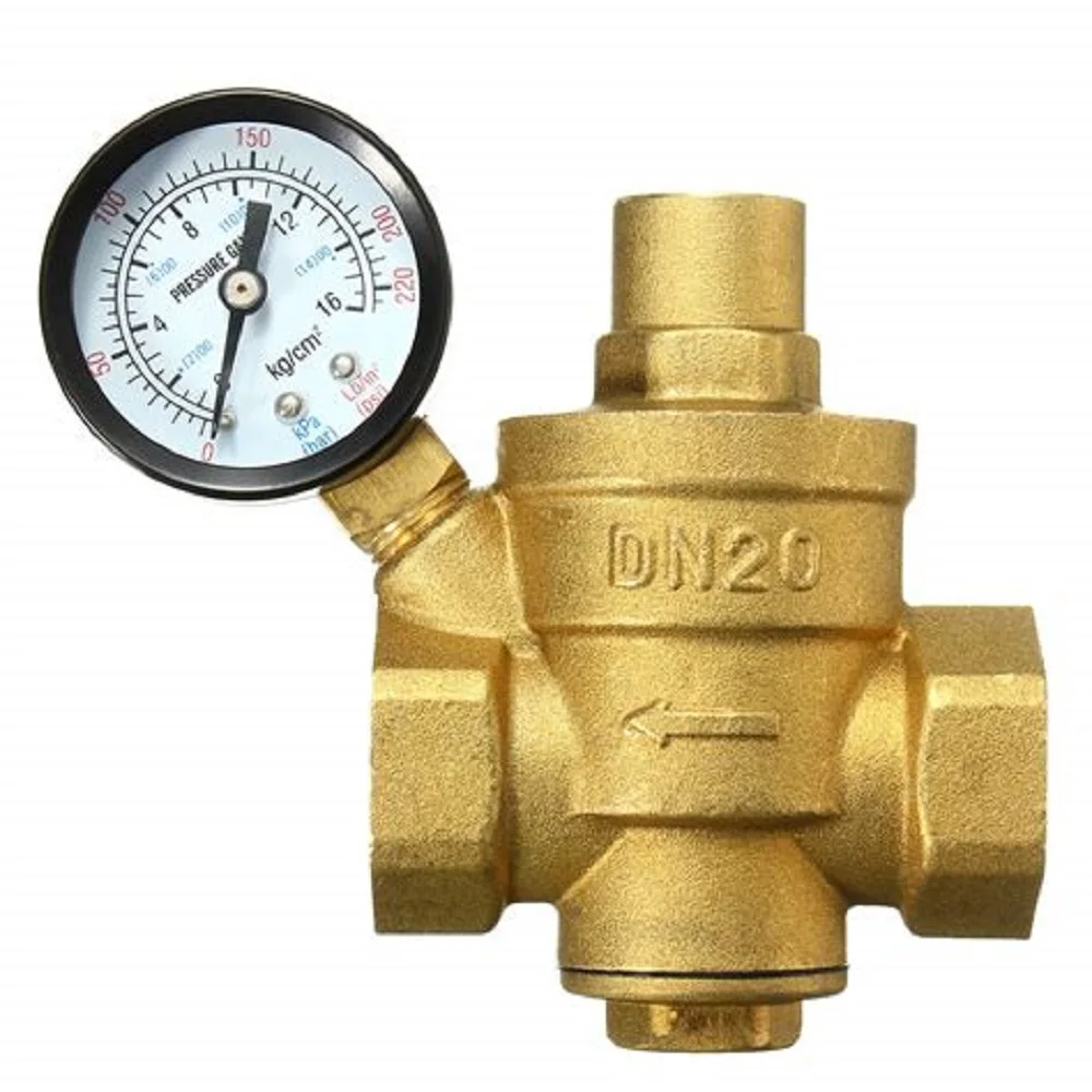3/4 &quotлатунный редукционный клапан давления воды с манометром|reducing valve|water pressure