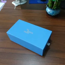 Изготовление под заказ Роскошные Синие короб для бумаг горячего тиснения Серебряный логотип высокого качества подарочные коробки