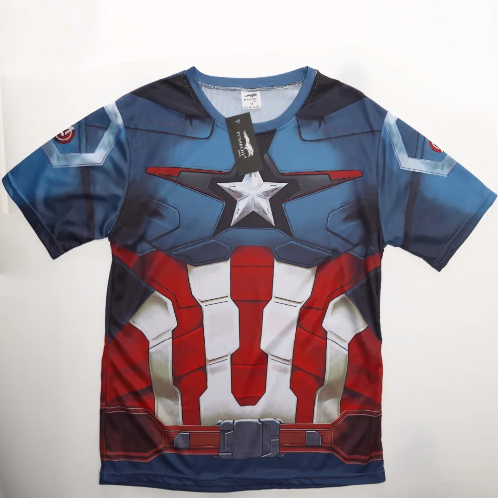 Новинка, мужские обтягивающие быстросохнущие футболки Железного человека, Брендовые мужские футболки с коротким рукавом, размер XS-XXXXL, футболка с капитаном Америкой, суперменом