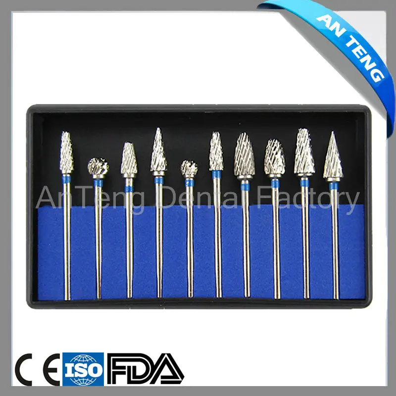 

Good Quality Free Shipping 10pcs 1 Set Dental Tungsten Steel Carbide Burs For Micro Motor 2.35MM Lab Burs Tooth Drill