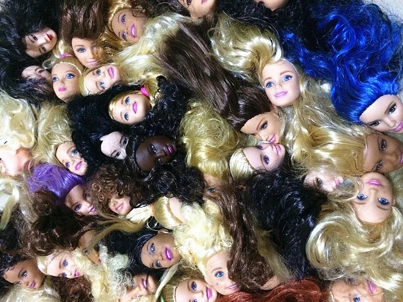 

AILAIKI 20 Pcs/lot Foreign Trade Original 1/6 Girl Doll Heads For Barbies Birthday Gift Mixed Styles Female Doll DIY Heads Toy