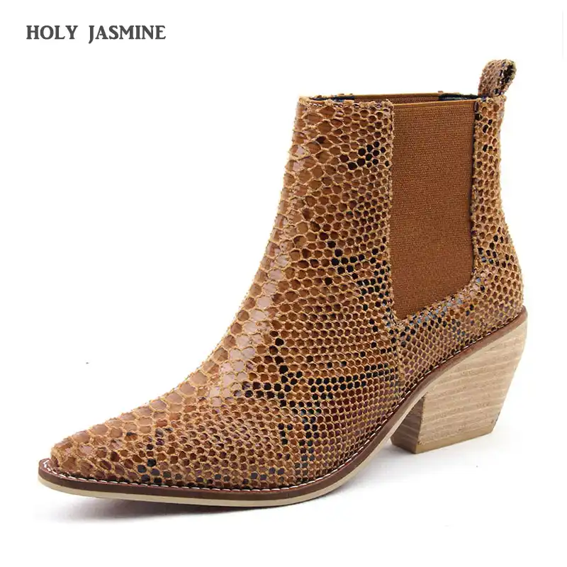 snakeskin chelsea boots womens