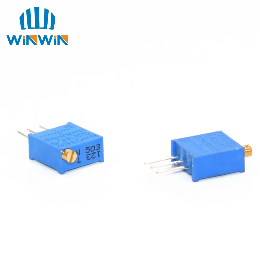Trimmer Potentiometer 10pcs 3296W 3296 50 100 200 500 ohm 1K 2K 5K 10K 20K 50K 100K 200K 500K 1M ohm 103 100R 200R 500R Trimpot Trimmer Potentiometer adjustable resistor