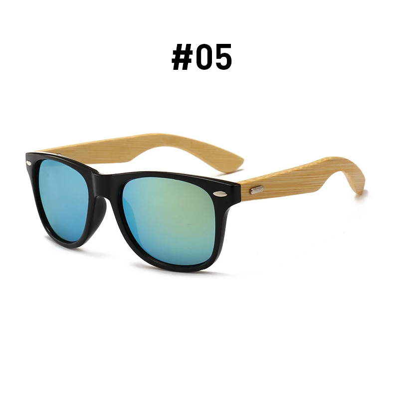 VIVIBEE Лучшие ретро мужские настоящие бамбуковые черные солнцезащитные очки унисекс UV400 классические деревянные квадратные очки для женщин - Цвет линз: 05Black Yellow