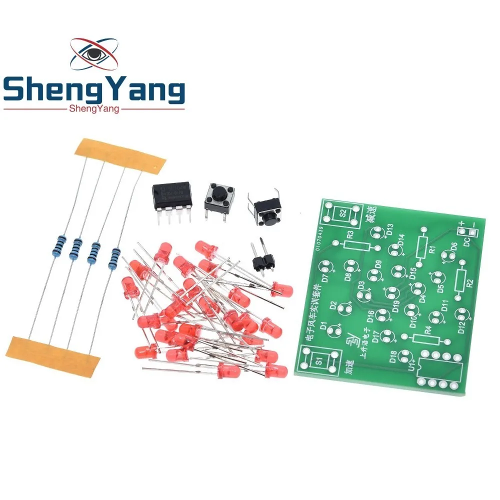 

DIY Kit Electronic Windmill Kit DC 5V Funny DIY for Practice Adjustable Speed MCU Design for Soldering Electronic DIY Kit