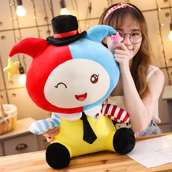 

60cm Free Drop shipping Funny Story Figure Chuckles Soft Clown Stuffed Plush Toy Cartoon Movie New Cute Clown Doll For Halloween