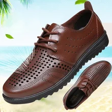 Мужская обувь; Летние повседневные мужские кожаные сандалии на плоской подошве; Новая модная обувь; DD044