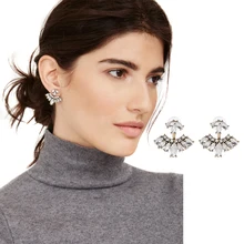 2 colors JUJIA new design Women's Trendy Alloy Retro Ear Studs Top Seller Brand Designer Stud Earrings Factory Wholesale