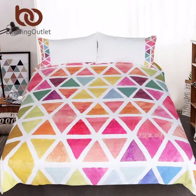 Beddingoutlet Designer Bedding Set Bedclothes Creative Custom Made Beddingoutlet Designer Bedding Set Bedclothes Creative Custom Made Colorful Geometric 3pcs Duvet Cover Twin Full