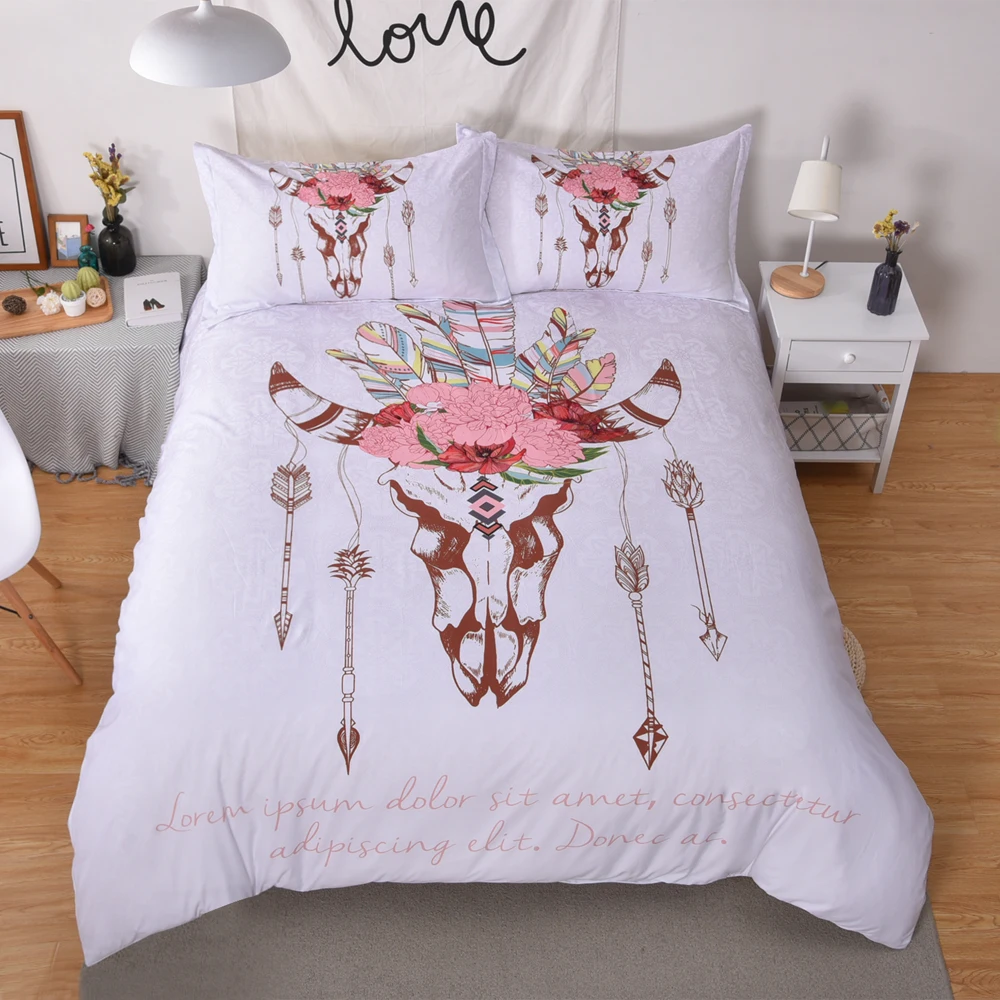 

Skull Sheep Head 3D Duvet Cover Bedding Set Queen King Size with Pillowcase