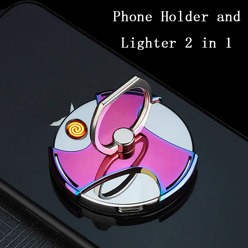 

New Ring Buckle Charging Lighter Mobile Phone Holder Cigarette Lighter Can Be Recycled Mobile Phone Bracket for iPhone Samsung