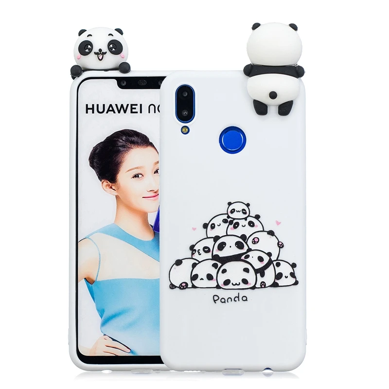 Tier Schwarz Panda Muster Weich Silikon Zurück Handyhülle,Ultra Dünn Flexibel TPU Stoßstange Stoßfest Schutzhülle Artfeel Niedlich 3D Karikatur Hülle für Huawei Honor 10 Lite/Huawei P Smart 2019 