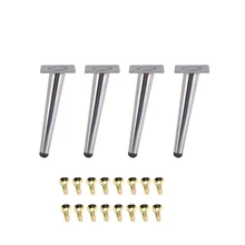 4Pcs Stainless Furniture table legs Load 900KG TV Cabinet Foot Sofa Leg Hardware Cabinet feet 20CM Silver Tapered Leg
