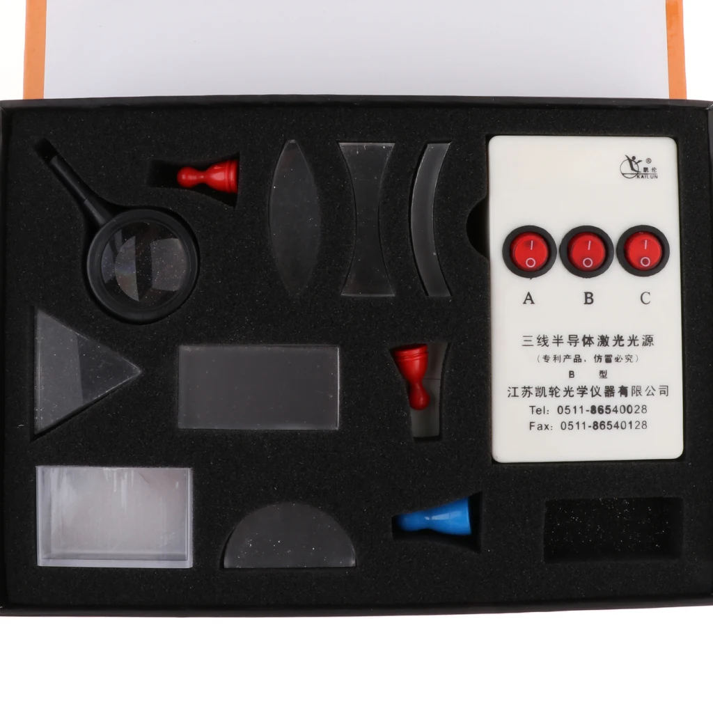 Optical Concave & Convex Lens Set Student Physical Experiments Equipment Kit Physical Optical Lens Kit