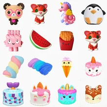 Squishy Slow Rising squeeze toy Narwhal Rose deer cake star deer teeth glasses bear watermelon banana