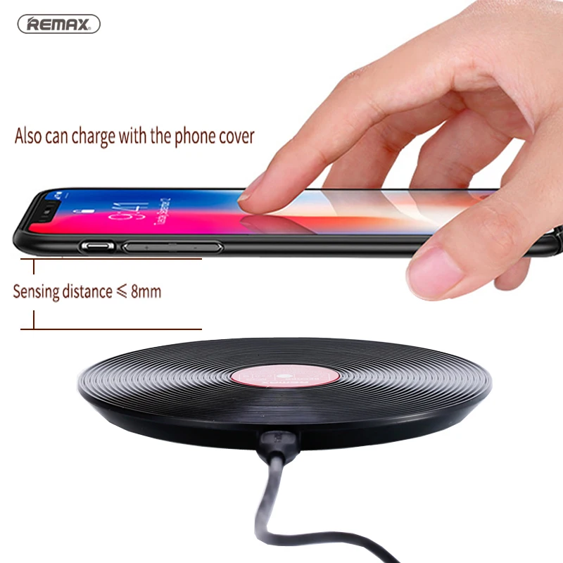 

REMAX 10W Qi Wireless Quick Charger Fast Wireless Charging for Iphone 8/x/ Charger Pad for Samsung S8/S9 with Micro Usb Cable