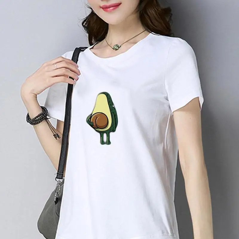 

Summer Women T-Shirts T-shirt Cartoon Avocado Pattern Creative Design Print Short Sleeve Tops Korean T-shirt Harajuku Tee Shirts