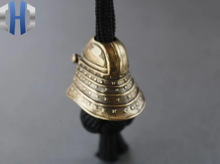 Чистая медь, латунь ретро старый самурайский меч подвеска в виде шлема Броня креативный EDC Парашютная Веревка Подвеска Брелок