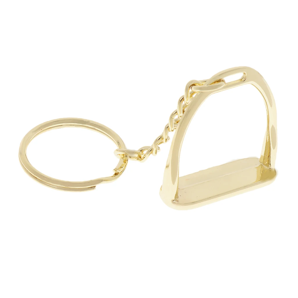 Lightweight Zinc Alloy Equestrian Stirrup Keyring Hanging Ornament Keyfob Keychain for Women Men Business Bag Hand Bag 