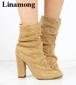 

Spring Autumn Fashion length to ankle Boots Pointed toe square heel high heel Boots Exquisite Women Boots