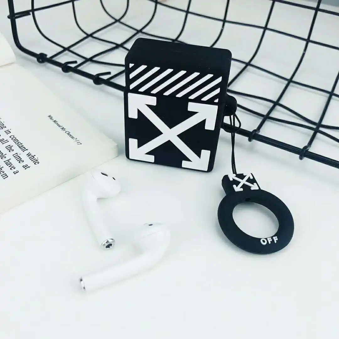 Luxury Bluetooth Wireless Charge Earphone Case For AirPods 2 Case Silicone Cute Soft Cover for Air pods Case Key Ring Box Coque