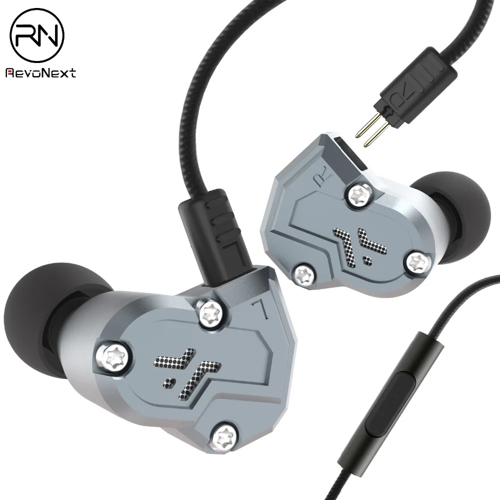 

RevoNext QT3 2DD+2BA HiFi Stereo In-ear Earphone High Resolution Earbuds with 1.2m 2 Pin Cable Five Balanced Armature Driver
