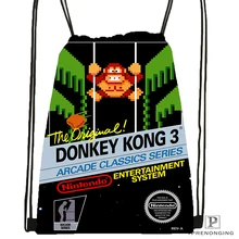 Custom Donkey Kong походная сумка на шнурке для мужчины женщины милый Daypack дети ранец(черный Назад) 31x40 см#180531-01-12