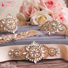 Винтажный Бронзовый кристалл, свадьба, для новобрачных ремень, Блестящий горный хрусталь жемчуг аксессуары пояс-кушак ZA006