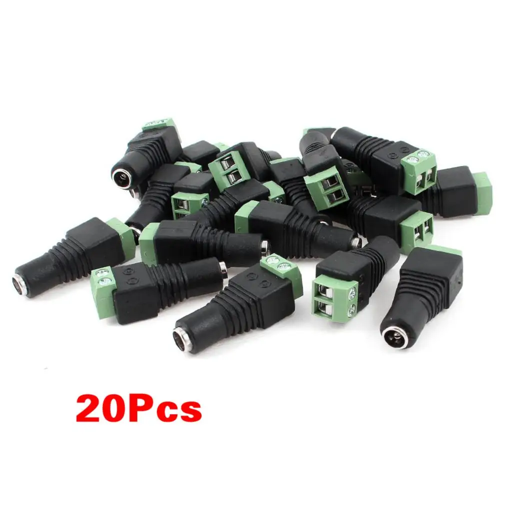  PromotionGino 20pcs CCTV Camera 5.5 x 2.1mm DC Power Cable Female Plug Connector Adapter Jack - 32567619337