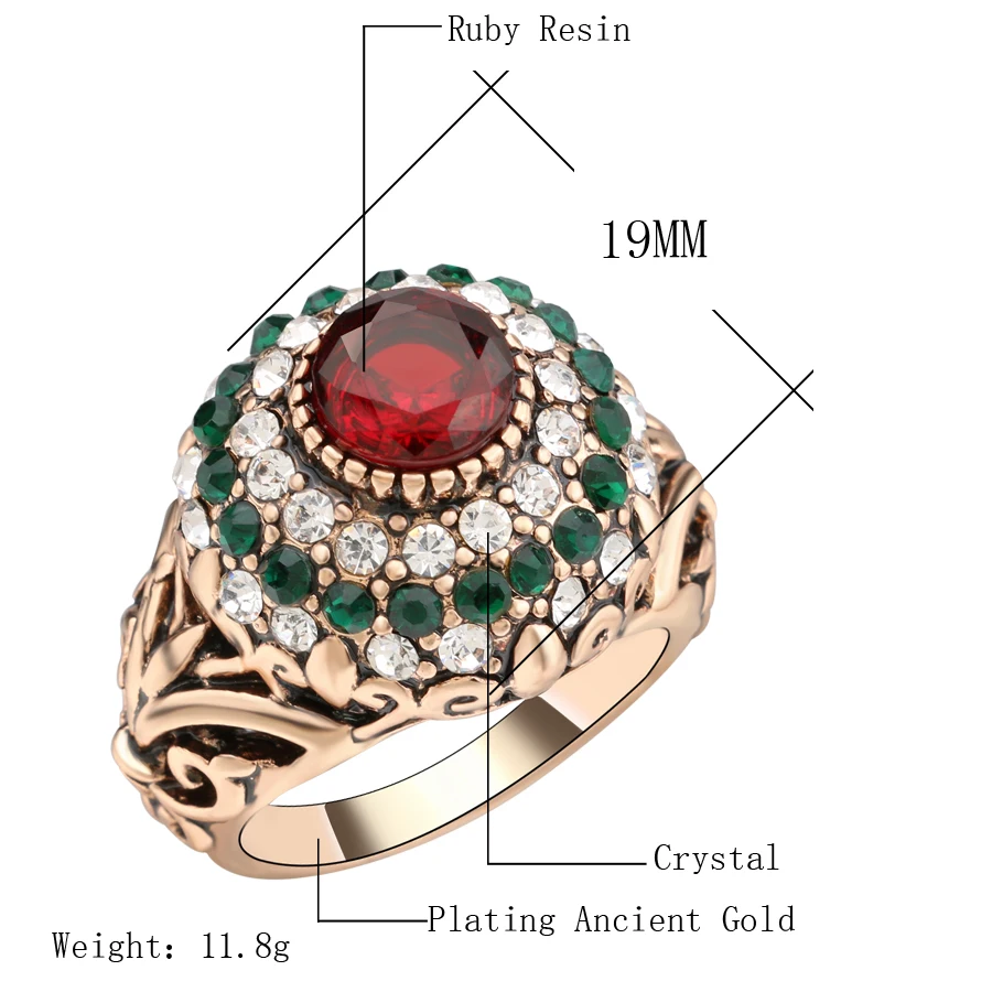 Роскошные индийские античные золотые свадебные кольца в форме короны с кристаллами для женщин, винтажное богемное кольцо, турецкие ювелирные изделия