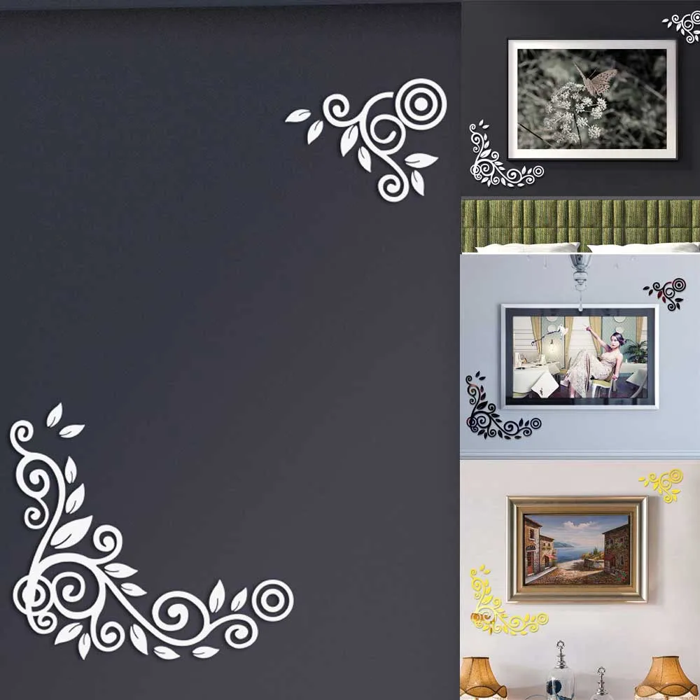

2PC/1Set 3D Diy Flower Shape Acrylic Wall Sticker Modern Stickers Decoration Exquisite And Practical Furniture