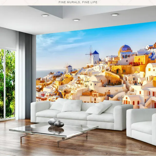 3d Wallpaper Living Room Home Improvement Modern Background Wall Painting Mural Silk Paper Greek Santorini Love Sea 3d Wallpaper Living Room Home Improvement Modern Background Wall Painting Mural Silk Paper Greek Santorini Love Sea