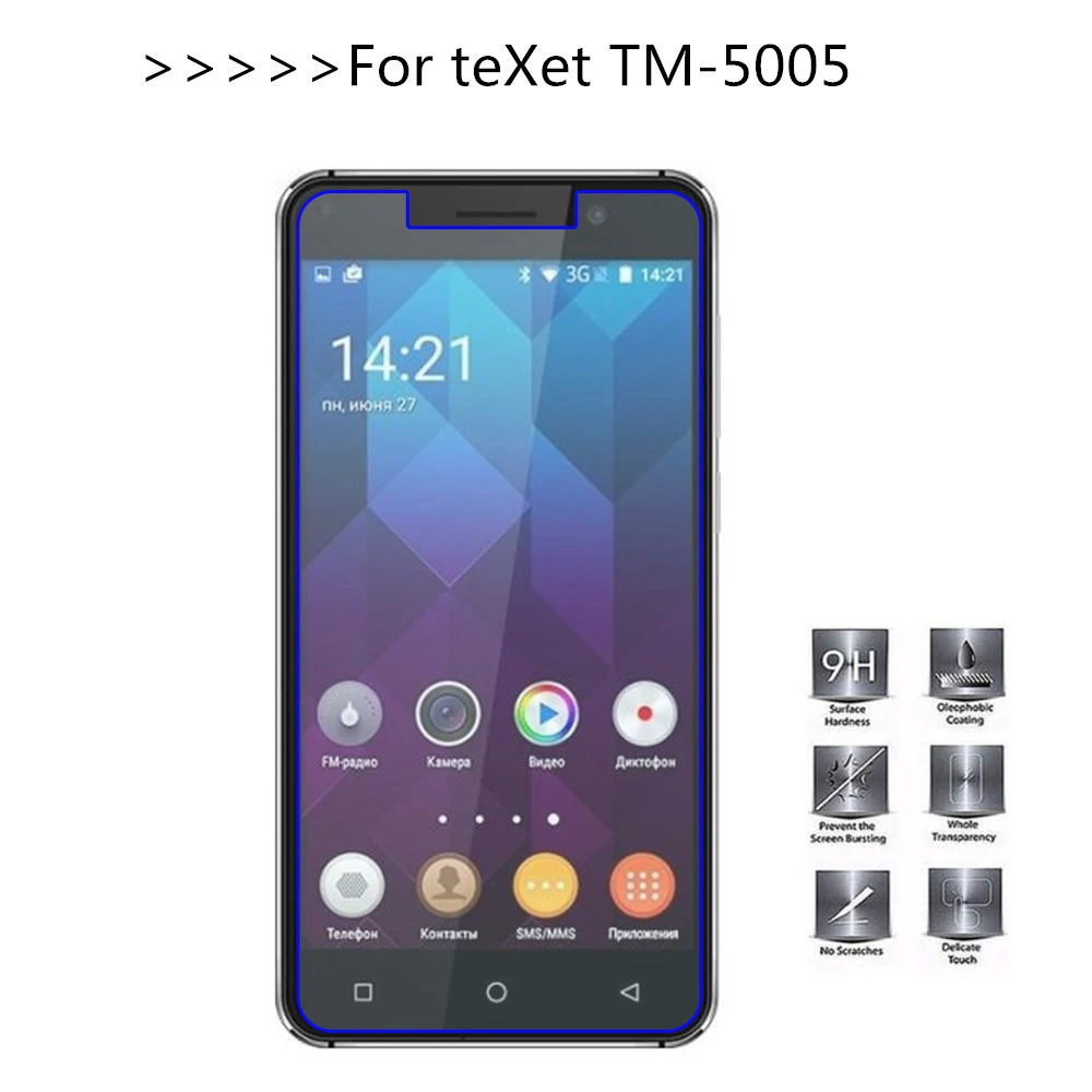 

For teXet TM-5005 Tempered Glass 2.5D 9H Protective Film Explosion-proof LCD Screen Protector For teXet TM-5005