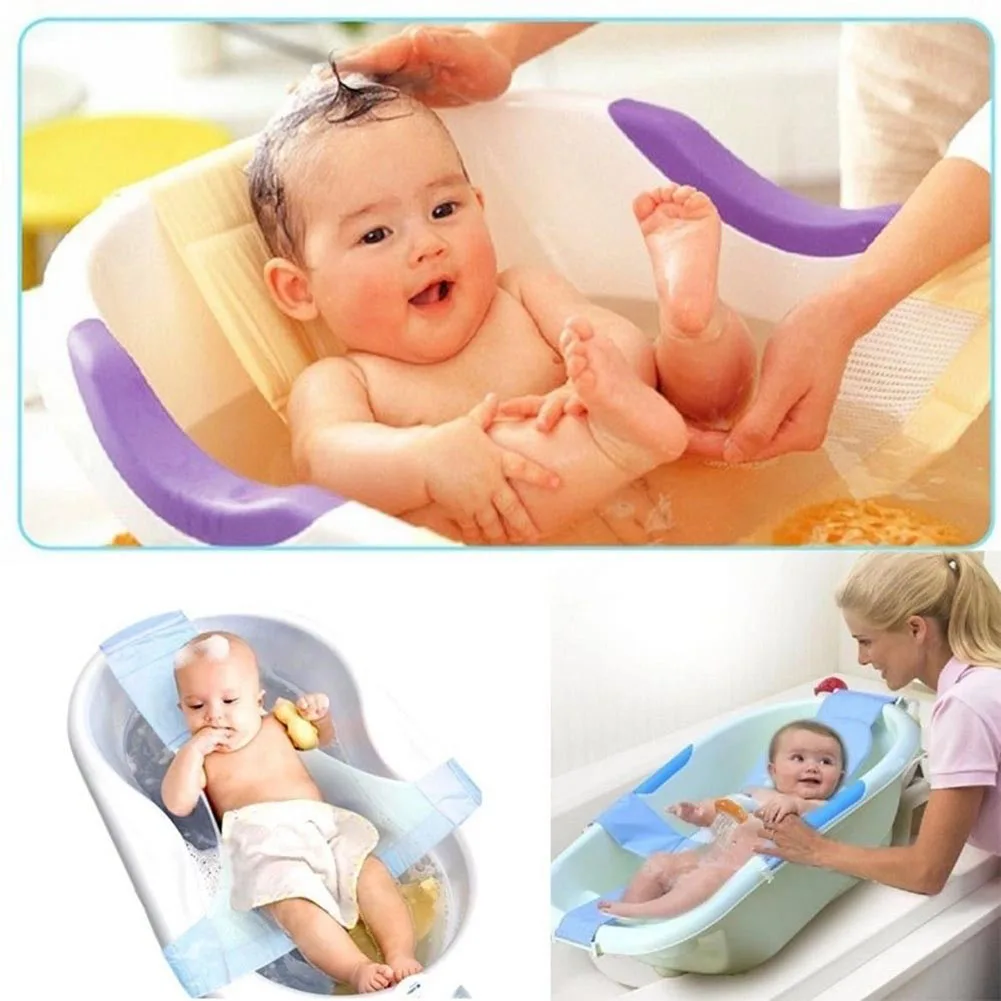 Newborn Adjustment Bathtub Sling Mesh Net Baby Thick Antiskid Cross Bath Net Accessories