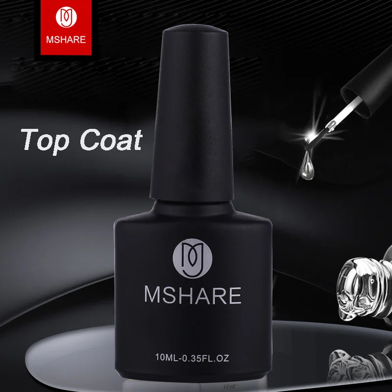 Верхнее покрытие MSHARE 10 мл липкий слой блестящий отмачиваемый Гель лак для ногтей