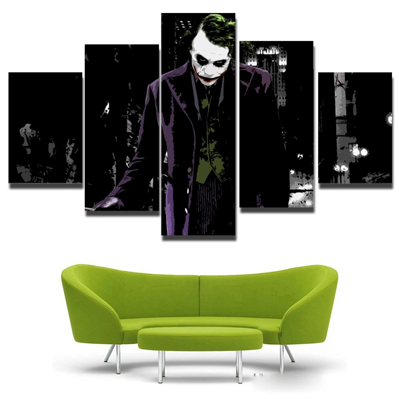 Billige Hohe qualität Gedruckt bild Joker malerei gedruckt auf leinwand 5 platten set für wand dekoration Leinwand kunstdruck poster