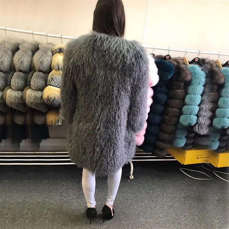 Женская Шуба из овчины длинная шуба 70 см|lamb fur coat|sheep coatfur coat sheep |