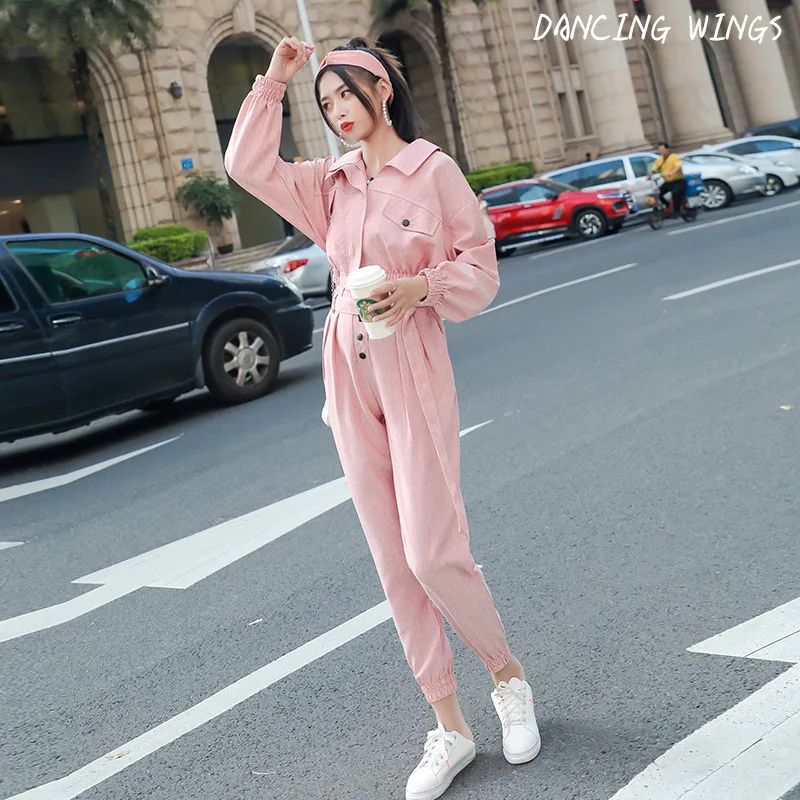 

Spring Autumn Women 2 Two Piece Sets Short Pink Jacket + High Waist Pant Suits