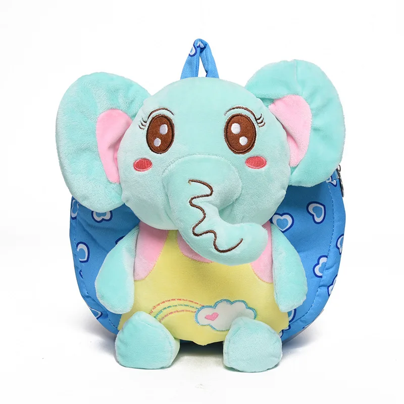 Рюкзак для детей дошкольного возраста 1-2-3-year-old ранец милый 3D рюкзак со слоном Мультяшные плюшевые игрушки мальчики и девочки животное сумка