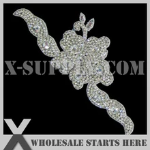 20 шт./партия) Свадебная металлическая аппликация из горного хрусталя бисерная нашивка для свадебное платье под заказ украшение, X1-RAT2171