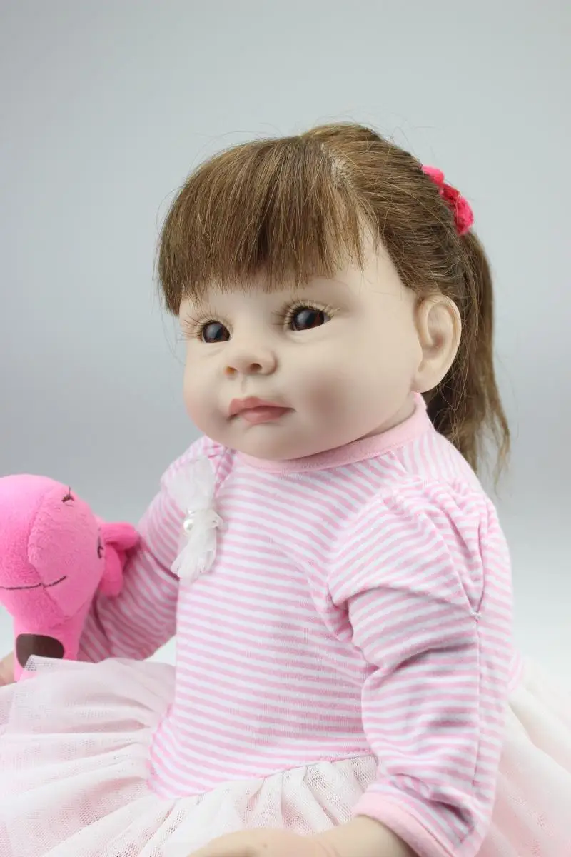 

Hot Silicone reborn baby doll toys girls lifelike pink princess style accompany sleeping baby for children kid christimas gifts