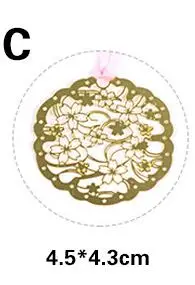 Медная Золотая Закладка полый ветка вишневого дерева гирлянда Закладка 8 Стиль закладки коллекционные цветы Книга знак подарок для чтения - Цвет: C cherry sky