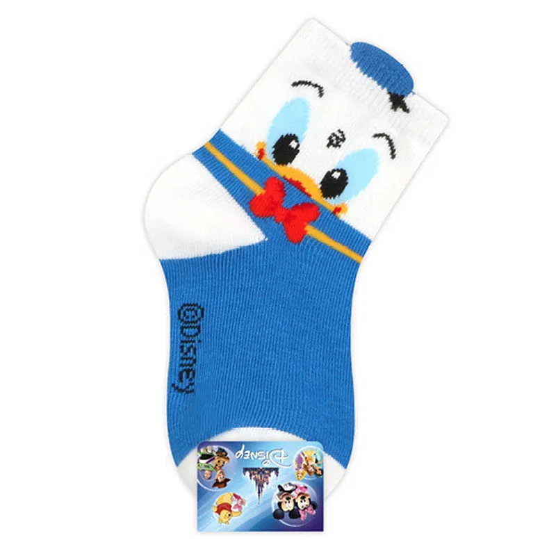 Детские короткие носки для мальчиков и девочек с принтом «Дисней» хлопковые теплые носки для малышей на осень и зиму, дышащие детские спортивные носки с Микки и Минни, год - Цвет: Donald Duck