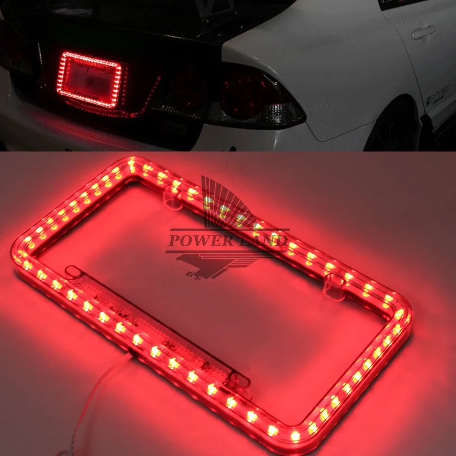 1set Red Light 54LEDS Illuminated 12V DC Acrylic U.S. Standard Car