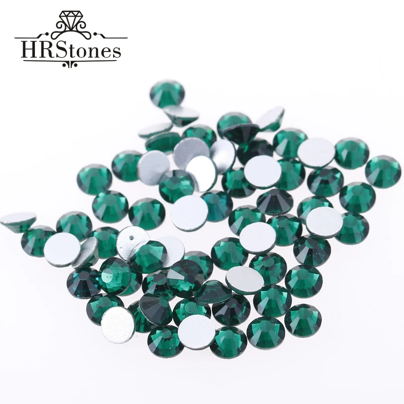 Glass Material SS3 SS4 SS5 SS6 SS8 SS10 SS12 SS16 SS20 SS30 Emerald Nail Art Non Hot Fix Loose Rhinestones | Дом и сад