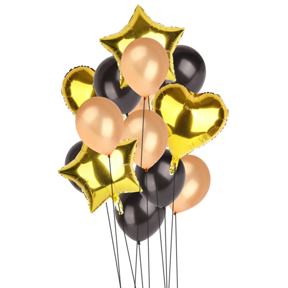 14 шт. 12 дюймов 18 дюймов много воздушных шаров С Днем Рождения Декоративные гелиевые шарики свадебный фестиваль балон вечерние принадлежности - Цвет: Золотой