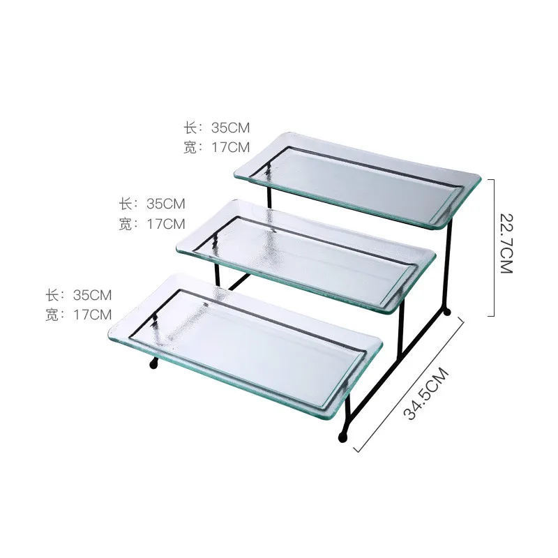 Европейский Стиль 2/3 Слои Стекло металлический поднос Поддержка тарелка для фруктов, пирожных Пан десерт лоток для украшения дома посуда