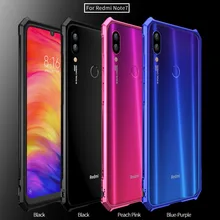 Роскошный металлический бампер для Red mi Note7 чехол, боковая задняя крышка из закаленного стекла для Xiao mi red mi Note 7 Чехол, алюминиевая рамка