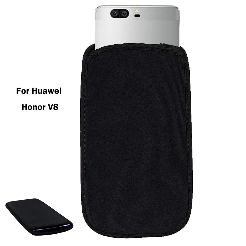 Мягкий гибкий неопреновый защитный черный чехол для Huawei Honor V8 KNT-AL10 KNT-TL10 KNT-AL20