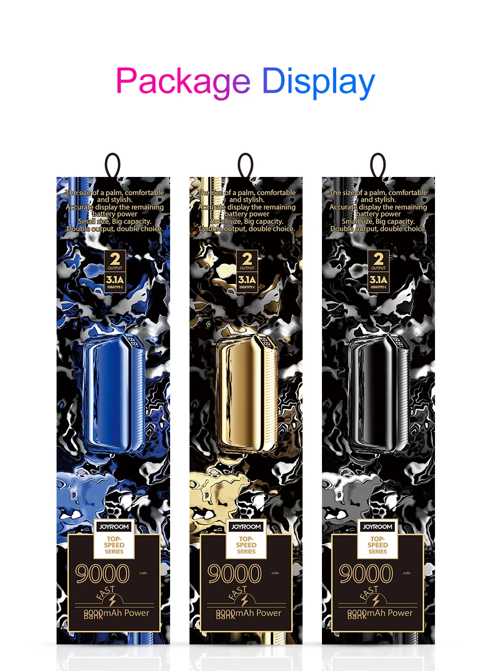 9000mAh 5V/3.1A Protable Fast Charger Power Bank LED Display For iPhone Type-c Android Mobile Phone Charger Battery Powerbank